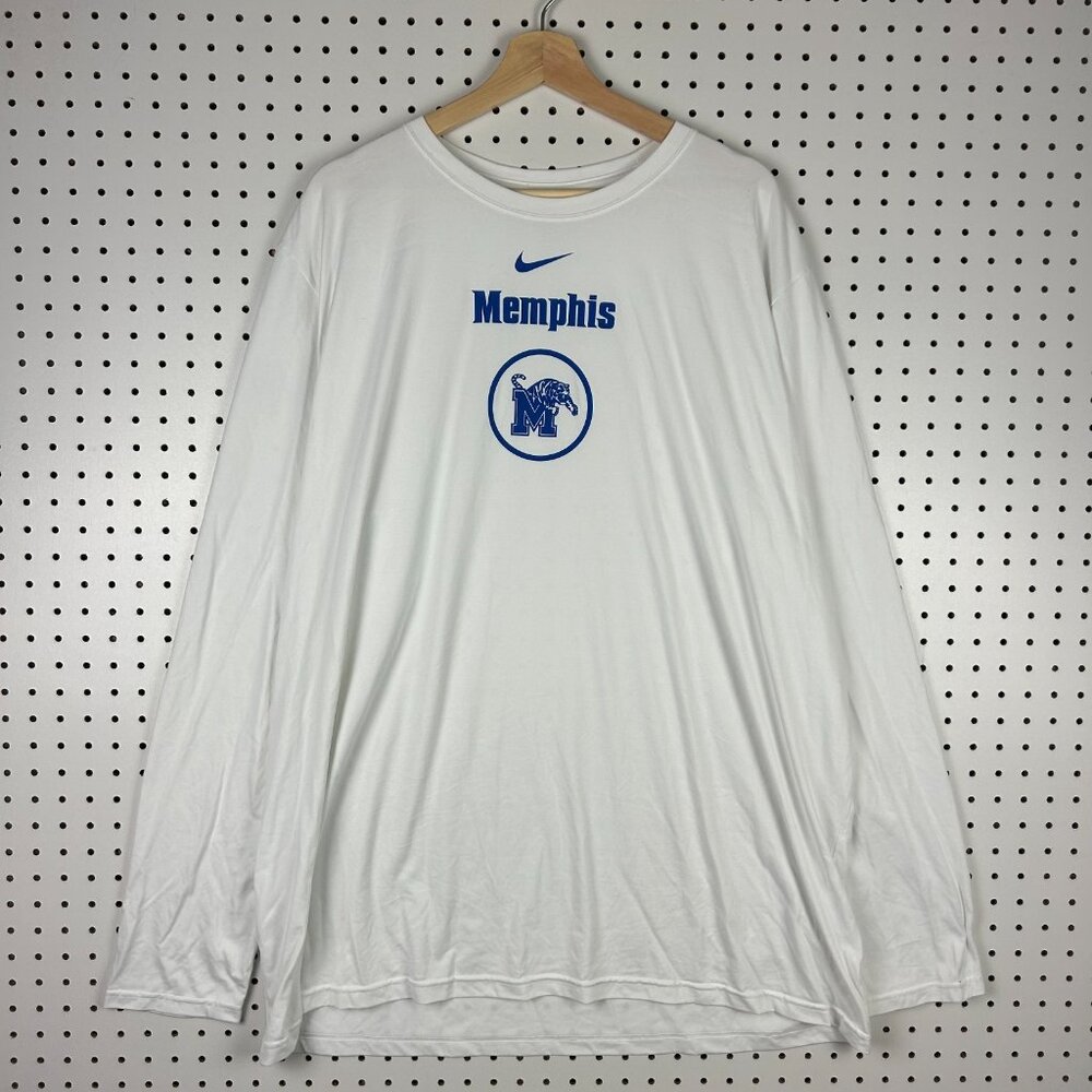 Nike 1 Cent Memphis Tigers Shirt 3XL Long Sleeve White PE Dri Fit Penny Hardaway
